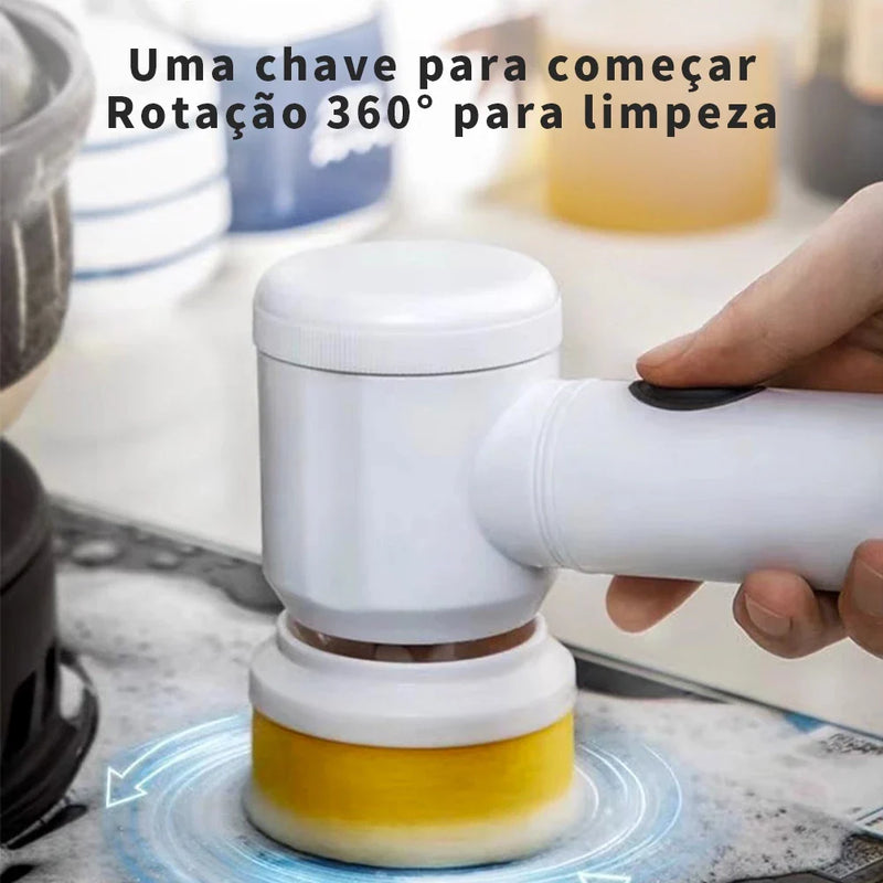 Escova Elétrica de Limpeza 5 em 1 Sem Fio