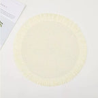 Jogo Americano Descanso Redondo Com Franja Algodão