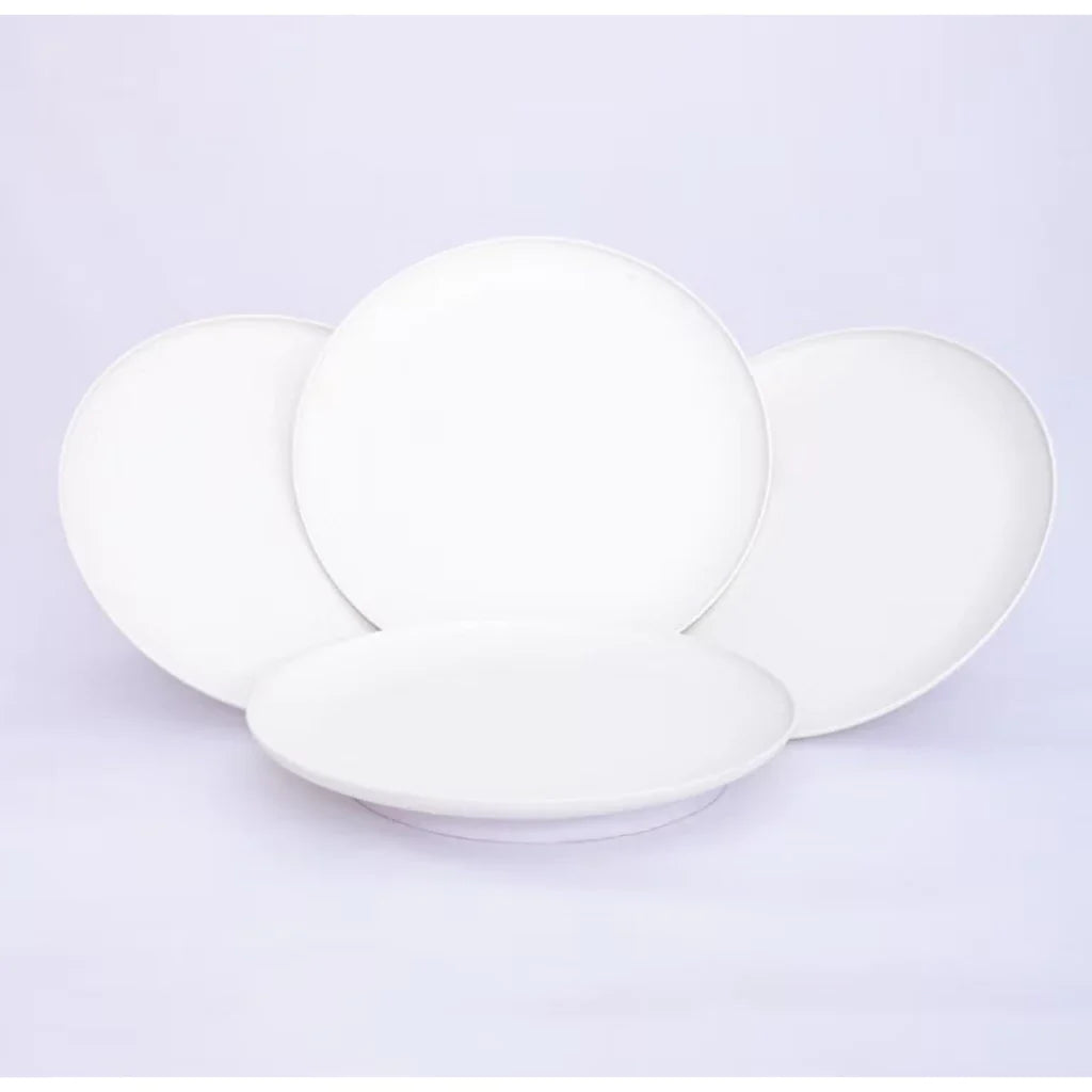 Jogo 4 Pratos Resistente Empilhável Reutilizável Plástico Fácil