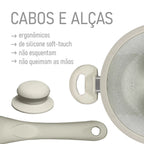 Jogo de Panelas 4 Peças Antiaderente Revestida Cerâmica Fogão de Indução E a Gás