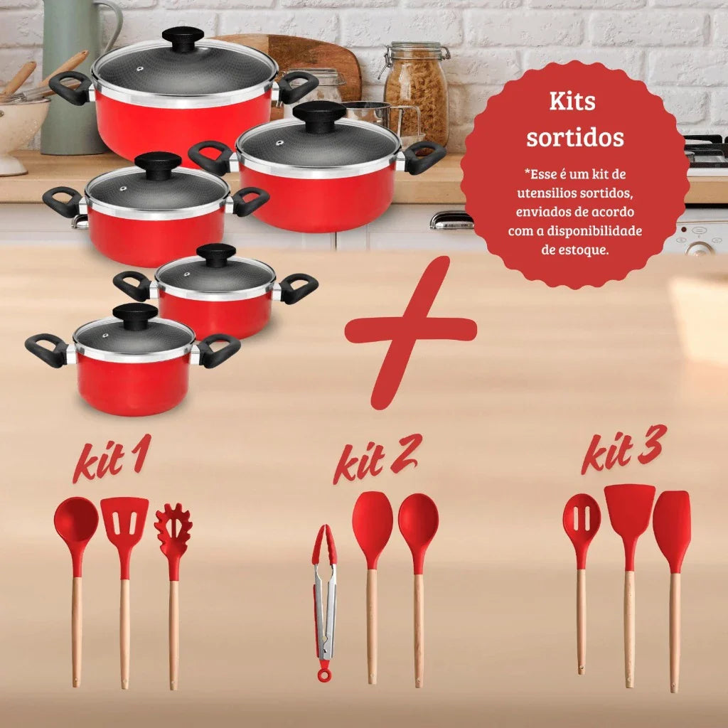 Jogos De Panelas 8 Peças Vanilla 3mm Grossa Antiaderente Teflonada + Barato