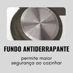 Jogo de Caçarolas Preto 5 Peças com Utensílios e Tampa de Vidro